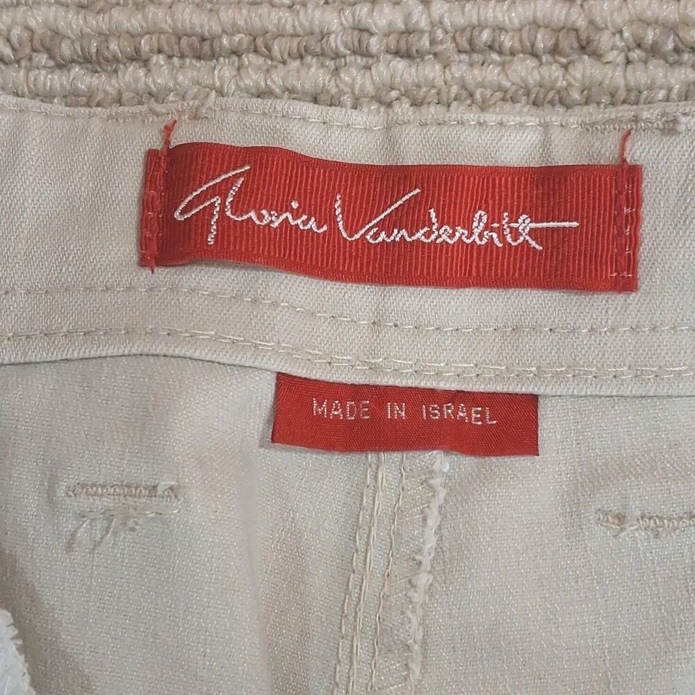 GLORIA VANDERBILT Women's Size 14 Khaki Pleated Capri Pants Cotton Blend Khakis - Picture 4 of 10